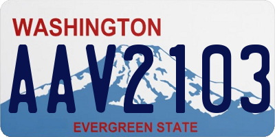 WA license plate AAV2103