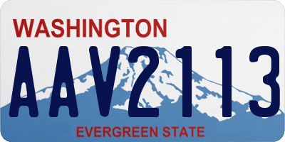 WA license plate AAV2113