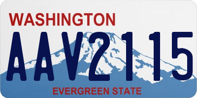 WA license plate AAV2115