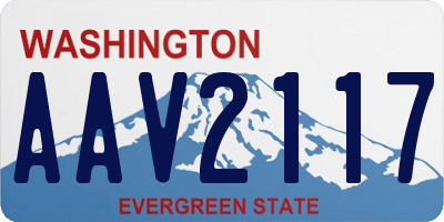WA license plate AAV2117