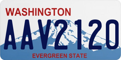 WA license plate AAV2120