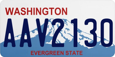 WA license plate AAV2130