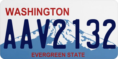 WA license plate AAV2132