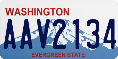 WA license plate AAV2134