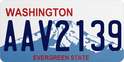 WA license plate AAV2139