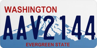 WA license plate AAV2144