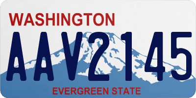 WA license plate AAV2145
