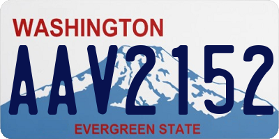 WA license plate AAV2152