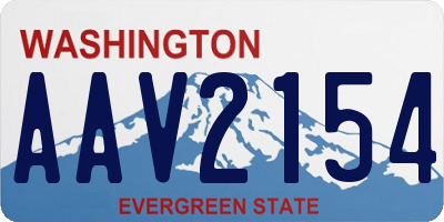 WA license plate AAV2154