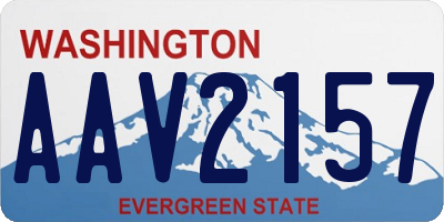 WA license plate AAV2157