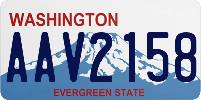 WA license plate AAV2158