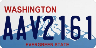 WA license plate AAV2161