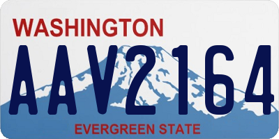WA license plate AAV2164