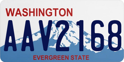 WA license plate AAV2168