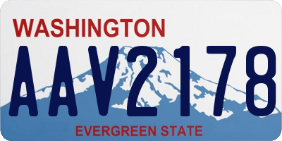 WA license plate AAV2178