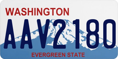WA license plate AAV2180