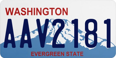 WA license plate AAV2181