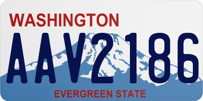 WA license plate AAV2186