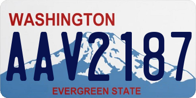 WA license plate AAV2187