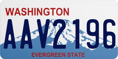 WA license plate AAV2196