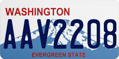 WA license plate AAV2208