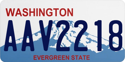 WA license plate AAV2218