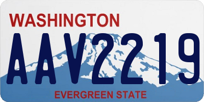 WA license plate AAV2219