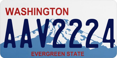 WA license plate AAV2224