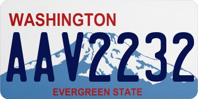 WA license plate AAV2232