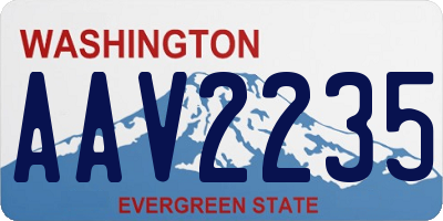 WA license plate AAV2235