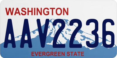 WA license plate AAV2236