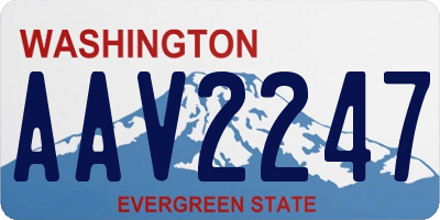 WA license plate AAV2247