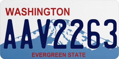WA license plate AAV2263