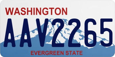 WA license plate AAV2265