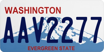 WA license plate AAV2277