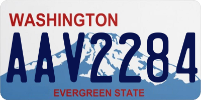 WA license plate AAV2284