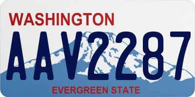 WA license plate AAV2287