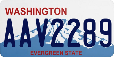 WA license plate AAV2289