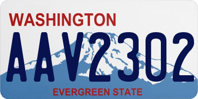 WA license plate AAV2302