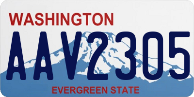 WA license plate AAV2305