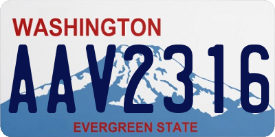 WA license plate AAV2316