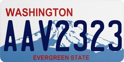 WA license plate AAV2323