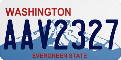 WA license plate AAV2327