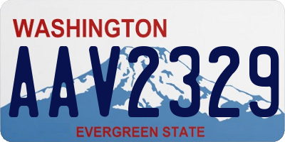 WA license plate AAV2329