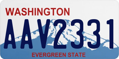 WA license plate AAV2331