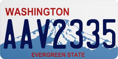 WA license plate AAV2335