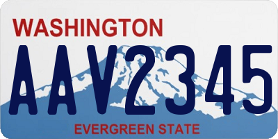 WA license plate AAV2345