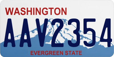 WA license plate AAV2354