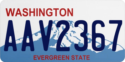 WA license plate AAV2367