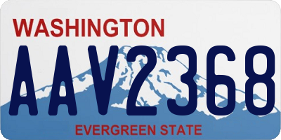 WA license plate AAV2368